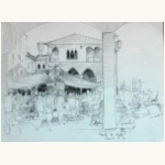 Venise Marche du Rialto 24 X 32 cm Crayon.JPG